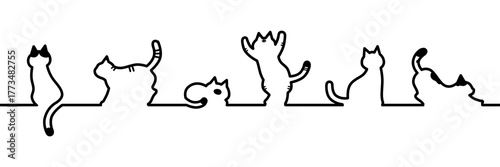 猫モチーフ ライン素材