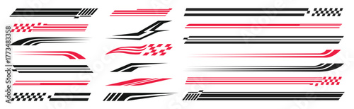 Collection of racing stripes and vehicle graphics