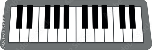 Simple digital piano keyboard icon - music instrument graphic