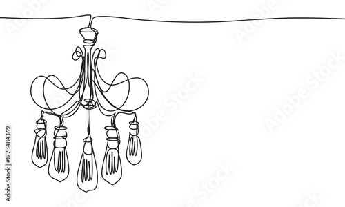 Continuous Line Chandelier Drawing