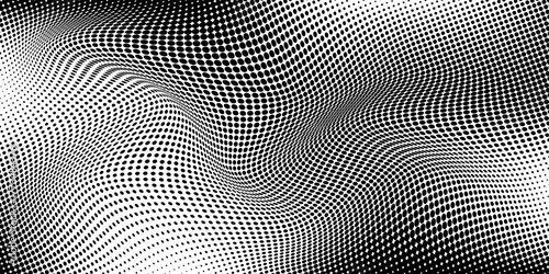 Dotted gradient vector illustration, white and black halftone background, horizontal seamless dotted lines, monochrome dots texture backdrop, retro effect. modern
