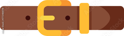 Stylish brown leather belt icon flat vector design