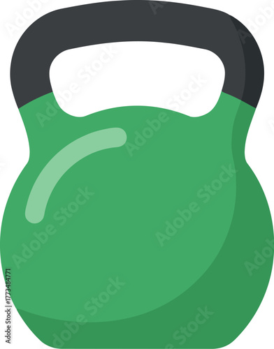 Green kettlebell workout equipment vector icon