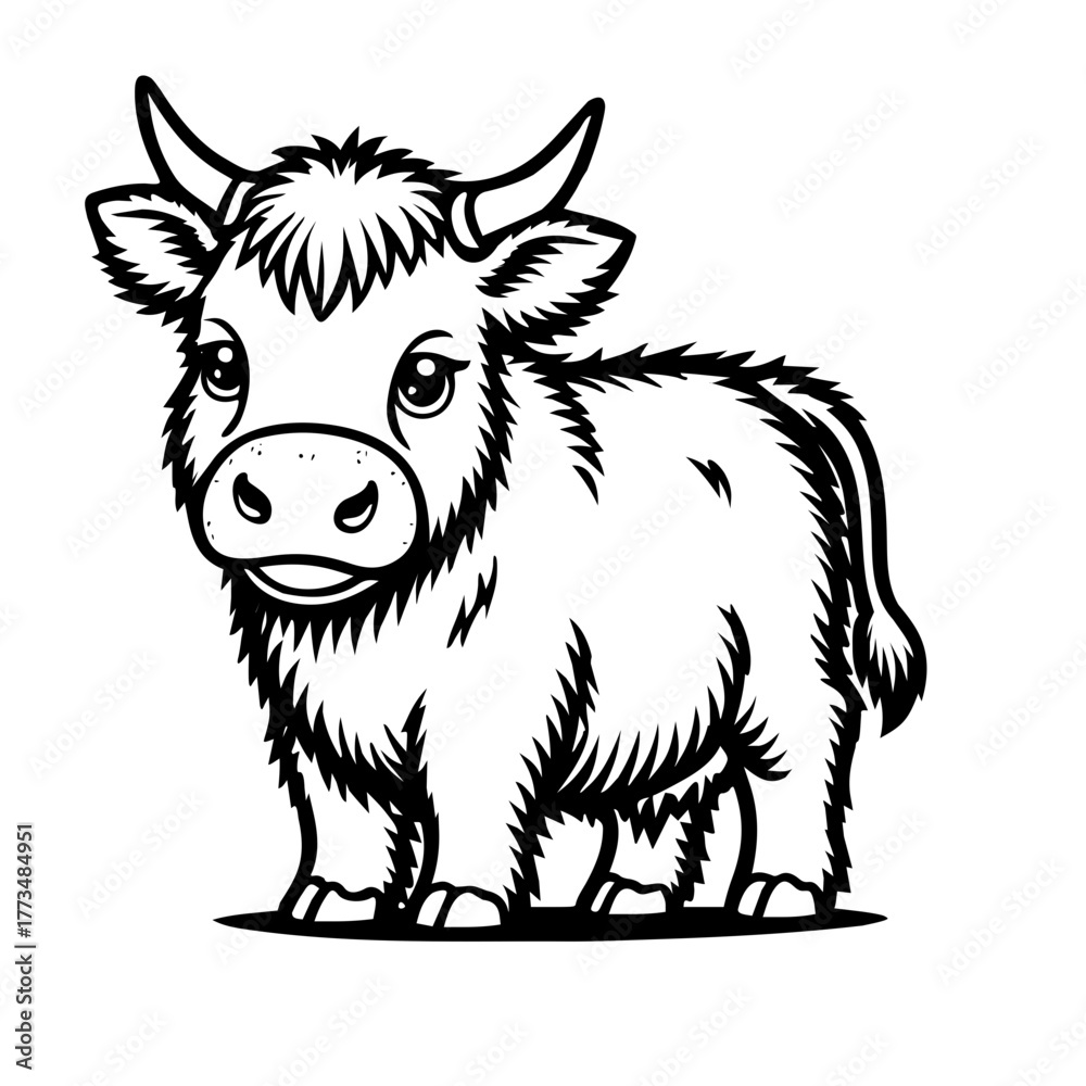 Obraz premium illustration of highland cow