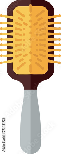 Modern paddle hairbrush vector icon for hair care & styling