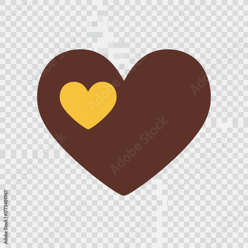Two hearts love icon: inner warmth & affection vector illustration