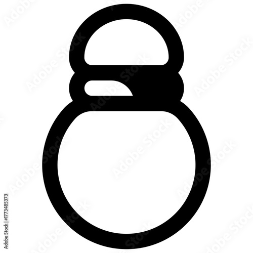 Caciocavallo. Outlined stroke vector icon with black-filled details.