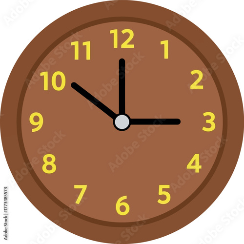 Minimalist analog wall clock vector - time management icon