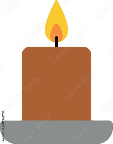 Minimalist burning candle icon vector illustration