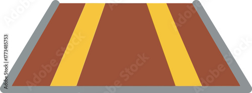 Running track lanes icon flat design perspective