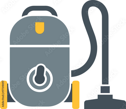 Flat design vacuum cleaner icon. home cleaning appliance symbol