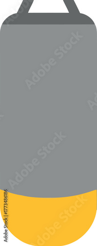 Minimalist boxing punching bag vector icon for fitness design