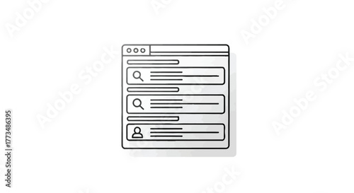 Simple illustration of a web browser search bar interface with multiple search fields and profile icon