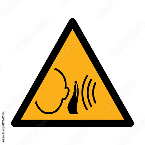 Sudden loud noise vector design warning safety sign standar ISO 7010
