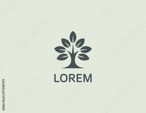 This logo showcases a stylized tree with multiple leaves, representing sustainability, growth, and nature, ideal for eco-friendly businesses or organizations.