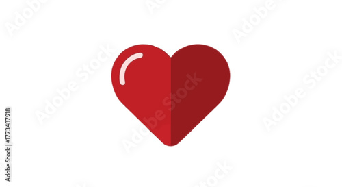 Simple red heart icon symbolizing love and affection against a clean white background.