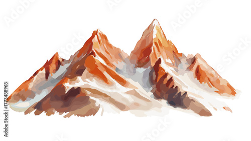 Andes Mountains. Andes Mountains hand drawn watercolor illustration
