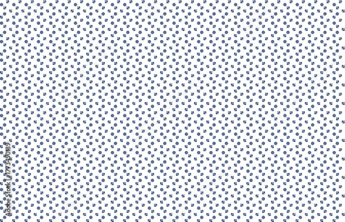 Geometric seamless pattern with mini abstract leaf n circle in blue on white background. Vector illustration, for masculine shirt lady dress cloth cover decoration textile wallpaper all over