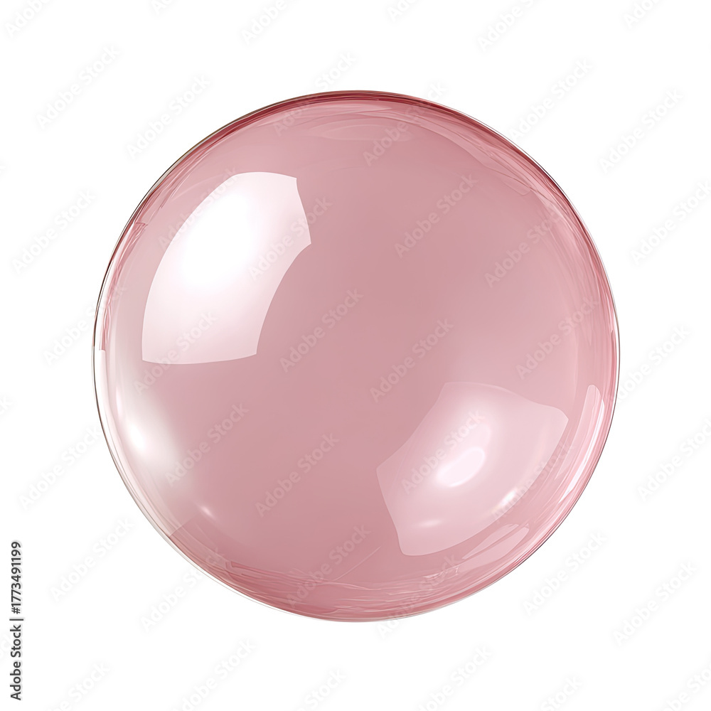 Obraz premium Luminous pink orb with light reflections, centered on black
