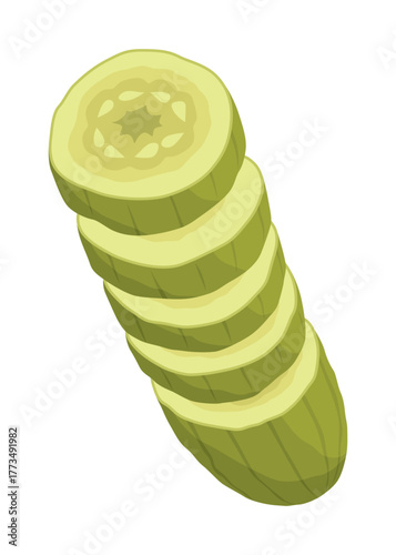 Homemade pickled cucumber. Clip-art of marinated food for packaging, label, menu, signboard or showcase. Fermented veggies, crunch gherkin with salt. Healthy vegetarian food