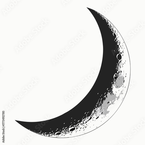 Crescent moon vector illustration