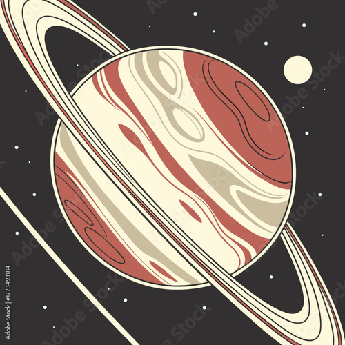 Illustration of a planet with rings