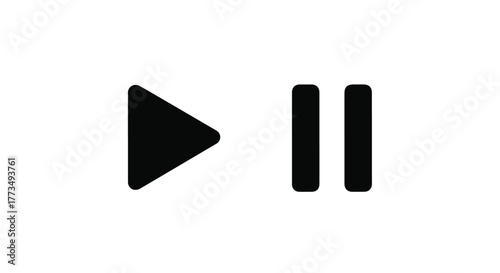 Simple black play and pause icons on a clean white background