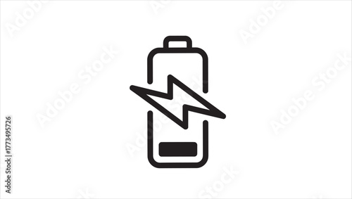 Modern technology power battery graphic design with charging and energy flow elements