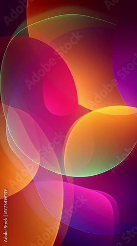 This vibrant abstract background showcases an array of colorful translucent overlapping circular shapes, creating a dynamic and modern digital art piece.