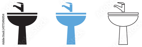 Basin icon .  Wash-hand basins  sign. Basin sinks icon.  isolated on white background. vector illustration. EPS 10