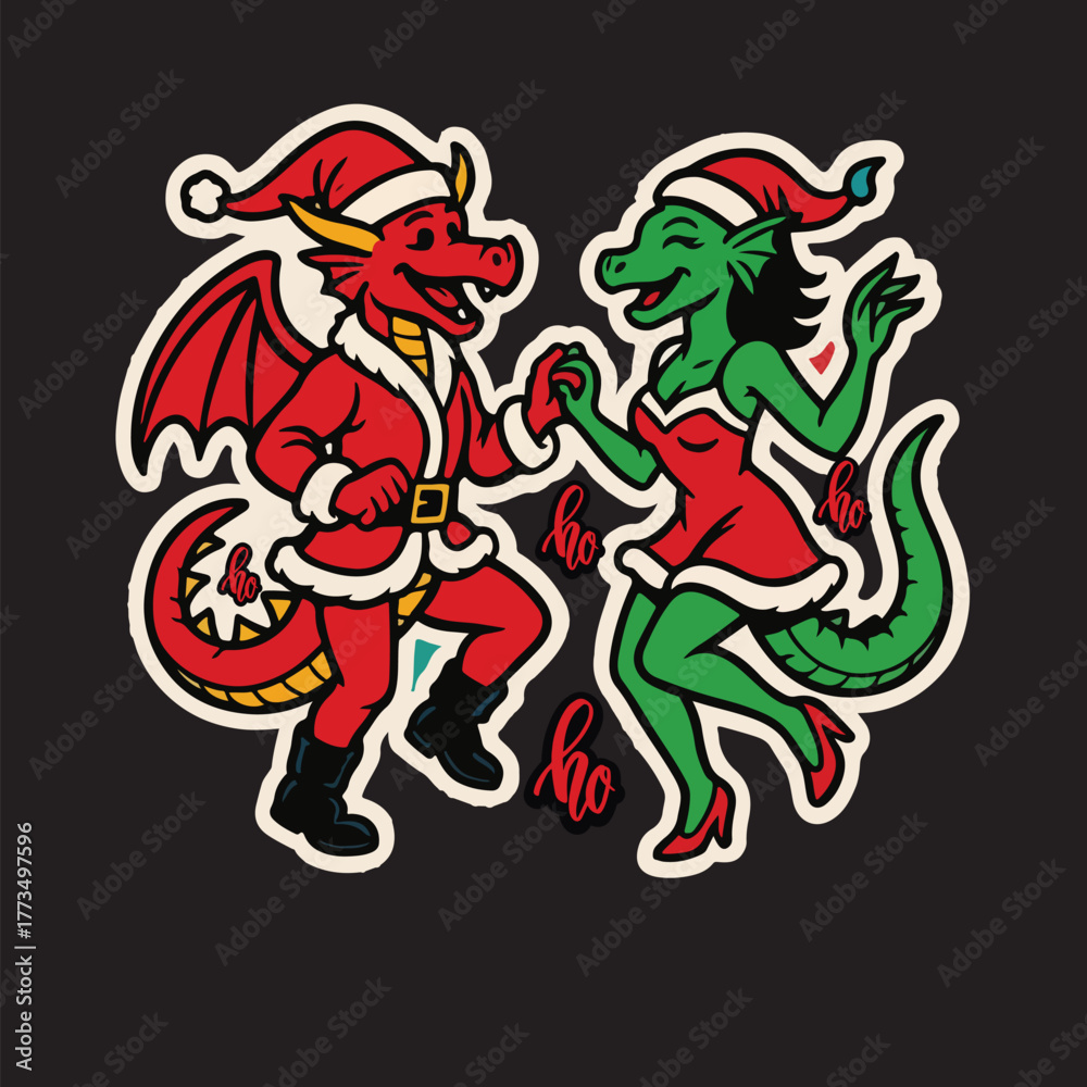 Fototapeta premium Santa Dragon Christmas
