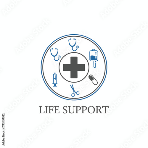 Medical Life Support Health Care Logo