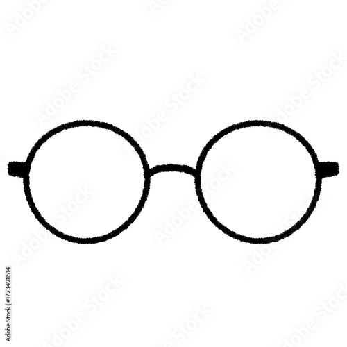 メガネフレーム（ラウンド型）のイラスト