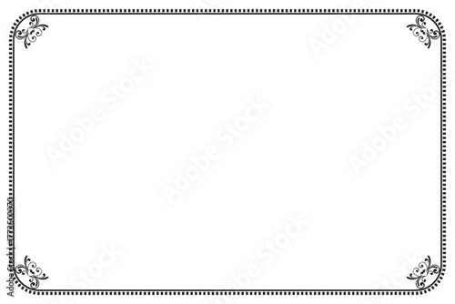 Elegant Black Flourish Border Frame for Certificate, menu or Diploma. 1313