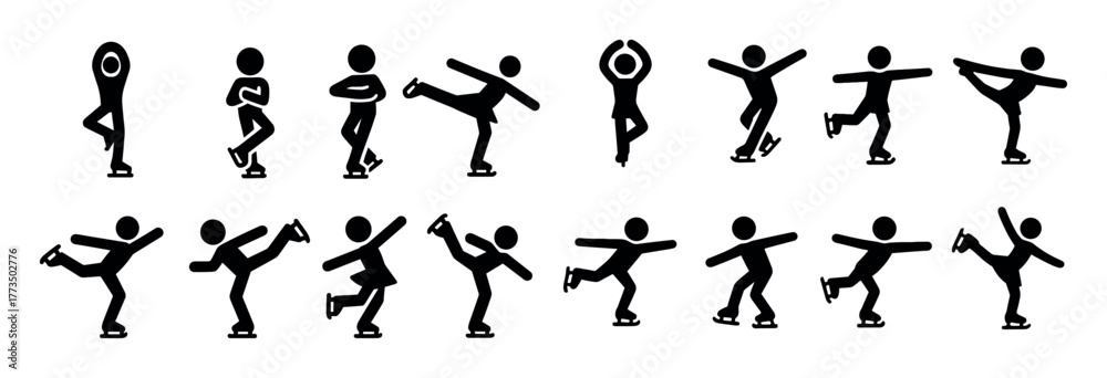 Naklejka premium Figure Skating Icons