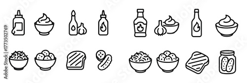 Barbecue Condiment Icons