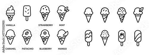 Minimalist Ice Cream Icons