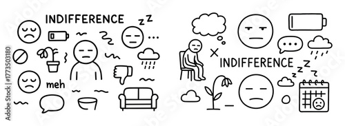 Indifference Doodle Icons