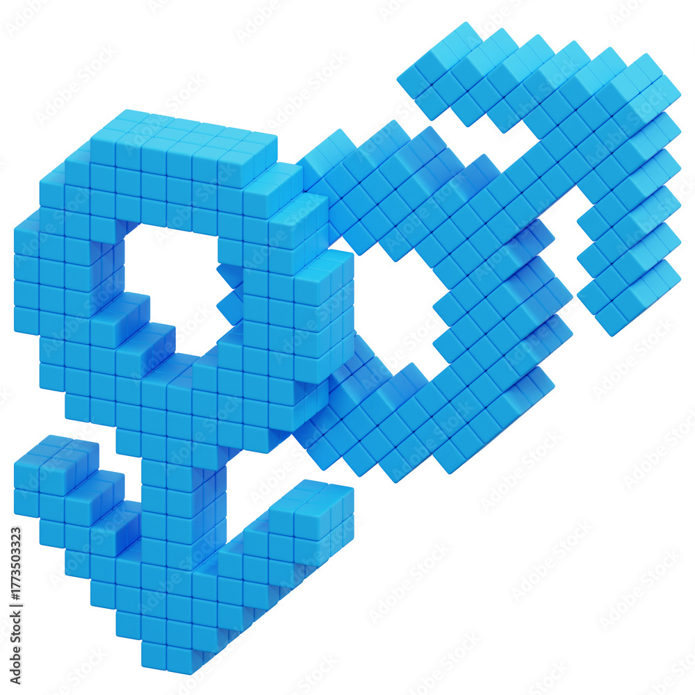 Fototapeta premium 3D Pixel Gay Icon