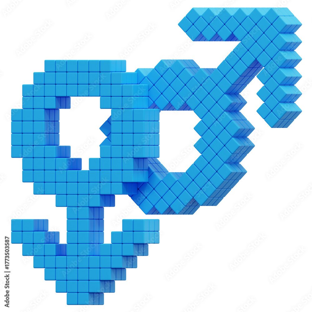 Fototapeta premium 3D Pixel Gay Icon