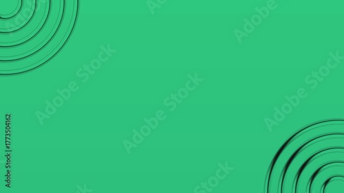 Green background animation with stylish black concentric lines, dynamic and smooth animation.