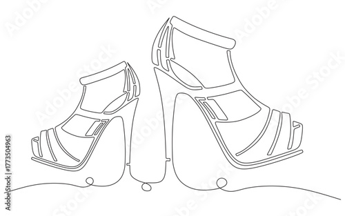 continuous line of women's sa...