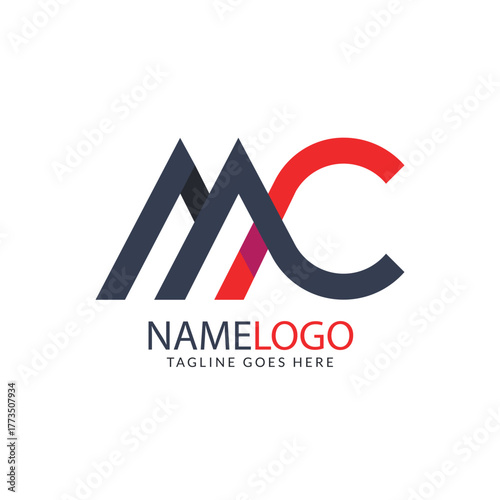 Flat design ac logo design Template