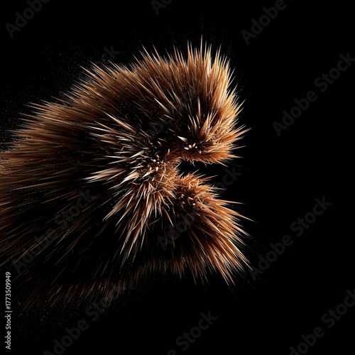 A dense, swirling formation of sharp projectiles resembling a hostile cloud moving quickly across a dark background, illustrating aggressive speed ,pointed ,motion ,cloud