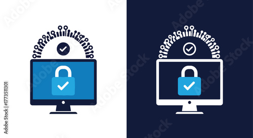 Add new person profile account - Vector icon symbol for website - Icon vector - Blue icon vector - Line and glyph solid icon and logo template