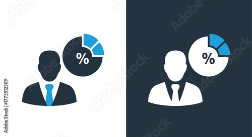 Graduation cap achievement icon - Vector icon symbol for website - Icon vector - Blue icon vector - Line and glyph solid icon and logo template