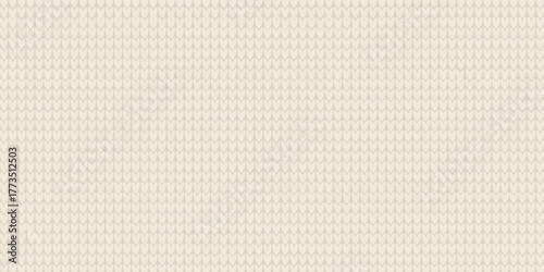 Cozy pattern with knitted effect. Beige pastel background. Horizontal knitted blanket template. Vector graphics