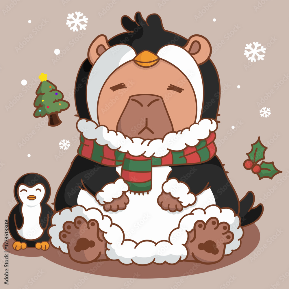 Fototapeta premium Capybara Penguin EPS file