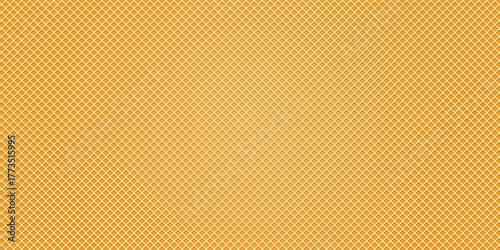 Waffle abstract background with rhombus elements. Simple yellow art vector illustration. Sweet dessert banner business concept.