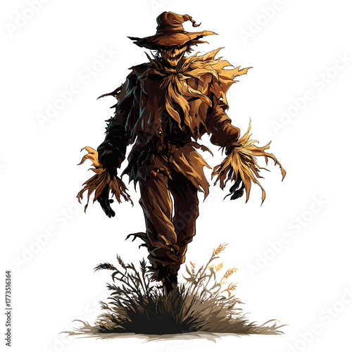 Scary Evil Scarecrow Vector Clipart